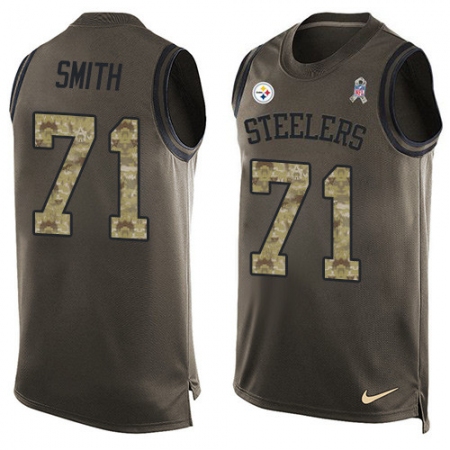 Men's Nike Cincinnati Bengals #71 Andre Smith Limited Green Salute to Service Tank Top NFL Jersey