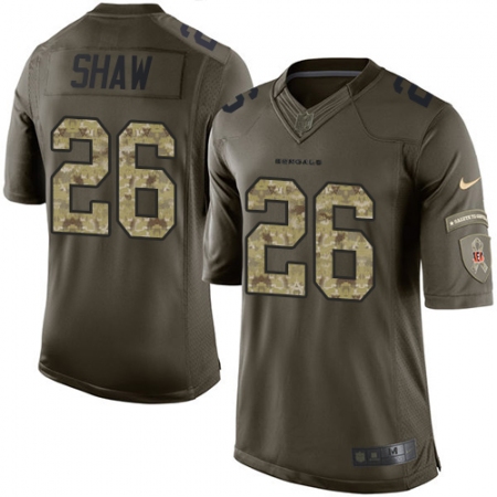 Men's Nike Cincinnati Bengals #26 Josh Shaw Elite Green Salute to Service NFL Jersey