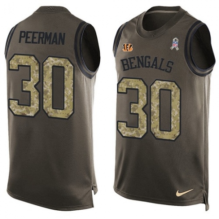 Men's Nike Cincinnati Bengals #30 Cedric Peerman Limited Green Salute to Service Tank Top NFL Jersey