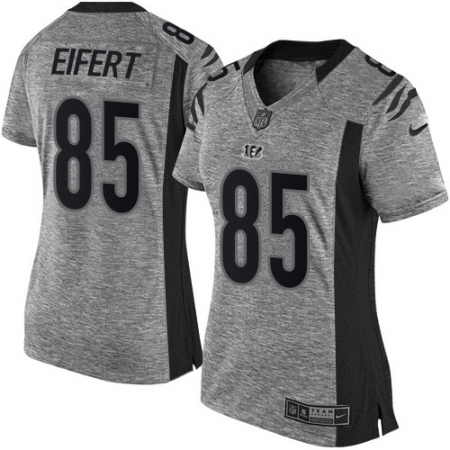 Women's Nike Cincinnati Bengals #85 Tyler Eifert Limited Gray Gridiron NFL Jersey