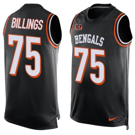 Men's Nike Cincinnati Bengals #75 Andrew Billings Limited Black Player Name & Number Tank Top NFL Jersey