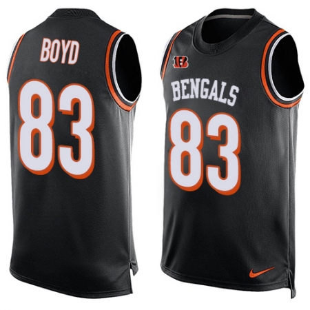 Men's Nike Cincinnati Bengals #83 Tyler Boyd Limited Black Player Name & Number Tank Top NFL Jersey