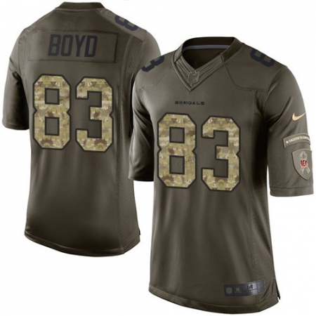 Men's Nike Cincinnati Bengals #83 Tyler Boyd Elite Green Salute to Service NFL Jersey