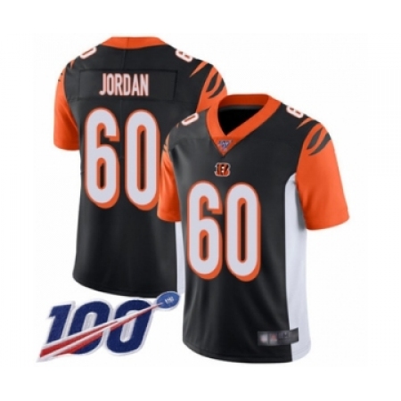 Men's Cincinnati Bengals #60 Michael Jordan Black Team Color Vapor Untouchable Limited Player 100th Season Football Jersey