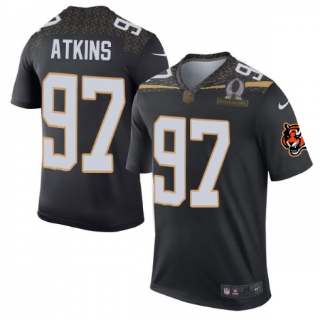 Men's Nike Cincinnati Bengals #97 Geno Atkins Elite Black Team Irvin 2016 Pro Bowl NFL Jersey