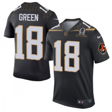 Men's Nike Cincinnati Bengals #18 A.J. Green Elite Black Team Irvin 2016 Pro Bowl NFL Jersey