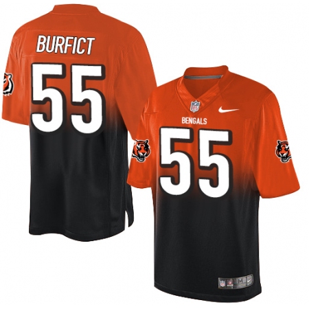 Men's Nike Cincinnati Bengals #55 Vontaze Burfict Elite Orange/Black Fadeaway NFL Jersey