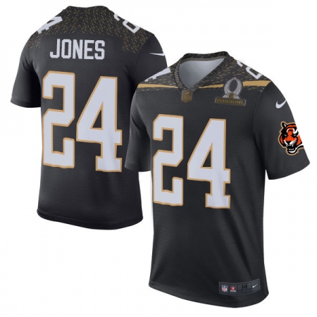 Men's Nike Cincinnati Bengals #24 Adam Jones Elite Black Team Irvin 2016 Pro Bowl NFL Jersey