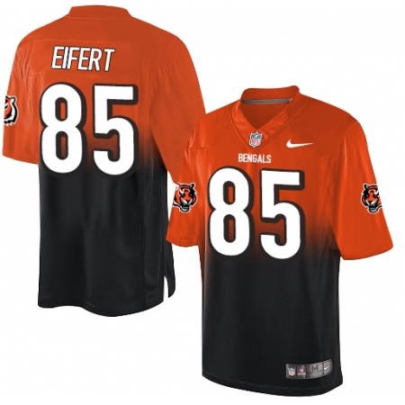 Men's Nike Cincinnati Bengals #85 Tyler Eifert Elite Orange/Black Fadeaway NFL Jersey