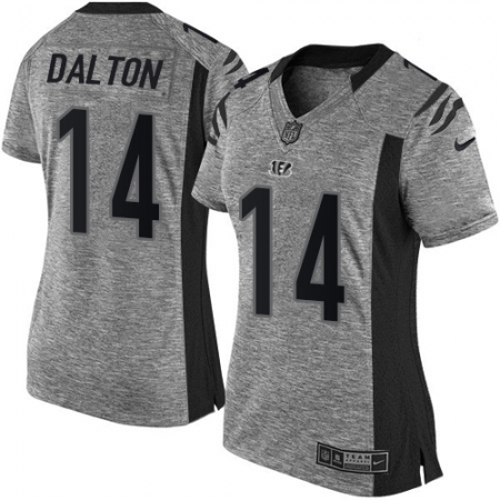 Women's Nike Cincinnati Bengals #14 Andy Dalton Limited Gray Gridiron NFL Jersey