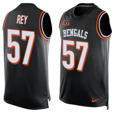 Men's Nike Cincinnati Bengals #57 Vincent Rey Limited Black Player Name & Number Tank Top NFL Jersey