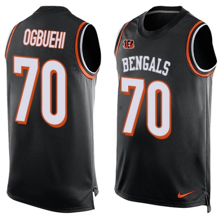 Men's Nike Cincinnati Bengals #70 Cedric Ogbuehi Limited Black Player Name & Number Tank Top NFL Jersey