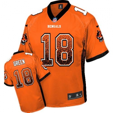 Youth Nike Cincinnati Bengals #18 A.J. Green Elite Orange Drift Fashion NFL Jersey