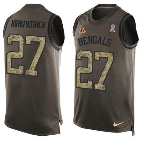 Men's Nike Cincinnati Bengals #27 Dre Kirkpatrick Limited Green Salute to Service Tank Top NFL Jersey