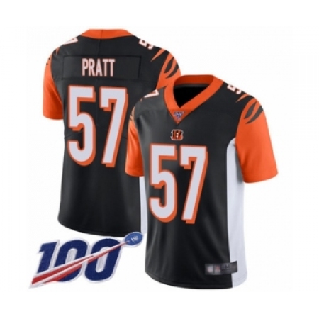Men's Cincinnati Bengals #57 Germaine Pratt Black Team Color Vapor Untouchable Limited Player 100th Season Football Jersey