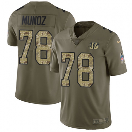 Youth Nike Cincinnati Bengals #78 Anthony Munoz Limited Olive/Camo 2017 Salute to Service NFL Jersey