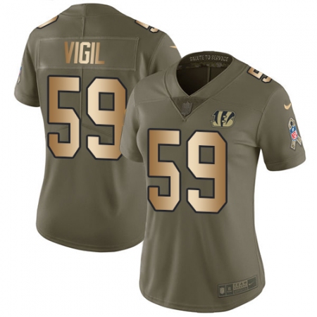 Women's Nike Cincinnati Bengals #59 Nick Vigil Limited Olive/Gold 2017 Salute to Service NFL Jersey