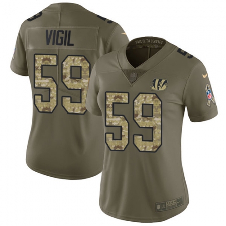 Women's Nike Cincinnati Bengals #59 Nick Vigil Limited Olive/Camo 2017 Salute to Service NFL Jersey