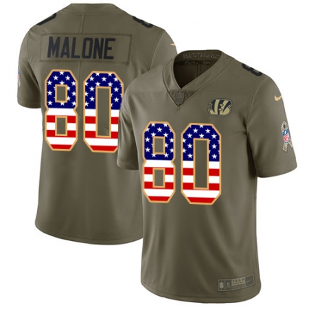 Youth Nike Cincinnati Bengals #80 Josh Malone Limited Olive/USA Flag 2017 Salute to Service NFL Jersey