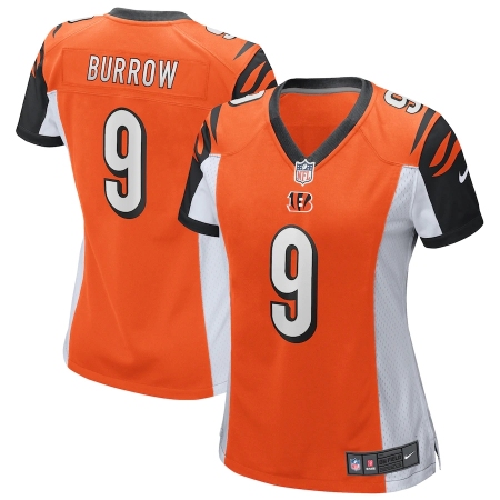 Women's Cincinnati Bengals #9 Joe Burrow Nike Orange 2020 NFL Draft First Round Pick Game Jersey.webp