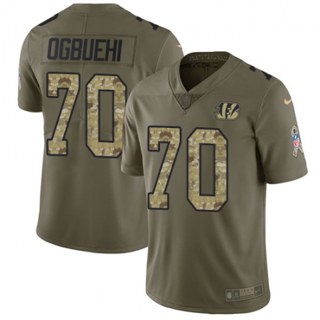 Youth Nike Cincinnati Bengals #70 Cedric Ogbuehi Limited Olive/Camo 2017 Salute to Service NFL Jersey