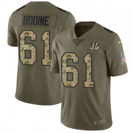 Youth Nike Cincinnati Bengals #61 Russell Bodine Limited Olive/Camo 2017 Salute to Service NFL Jersey
