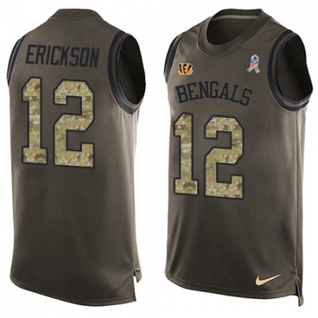 Men's Nike Cincinnati Bengals #12 Alex Erickson Limited Green Salute to Service Tank Top NFL Jersey