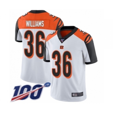 Men's Cincinnati Bengals #36 Shawn Williams White Vapor Untouchable Limited Player 100th Season Football Jersey