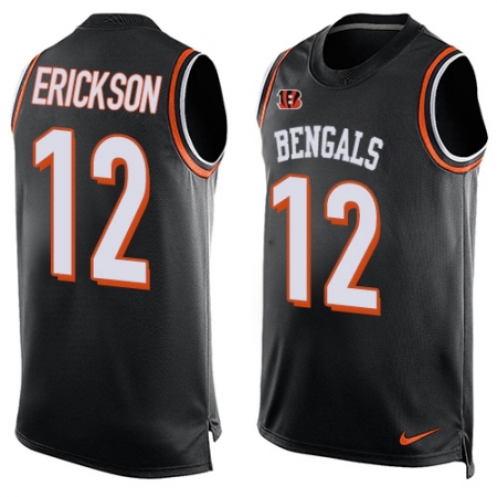 Men's Nike Cincinnati Bengals #12 Alex Erickson Limited Black Player Name & Number Tank Top NFL Jersey