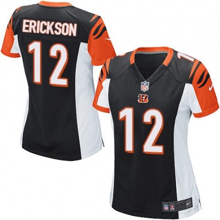 Women's Nike Cincinnati Bengals #12 Alex Erickson Game Black Team Color NFL Jersey