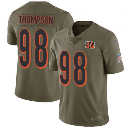 Youth Nike Cincinnati Bengals #98 Brandon Thompson Limited Olive 2017 Salute to Service NFL Jersey