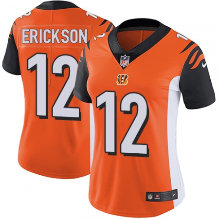 Women's Nike Cincinnati Bengals #12 Alex Erickson Orange Alternate Vapor Untouchable Elite Player NFL Jersey