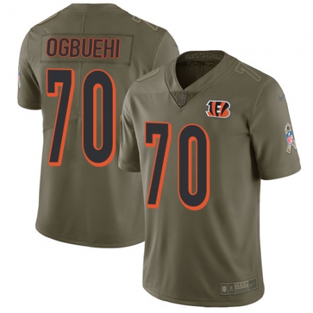 Youth Nike Cincinnati Bengals #70 Cedric Ogbuehi Limited Olive 2017 Salute to Service NFL Jersey