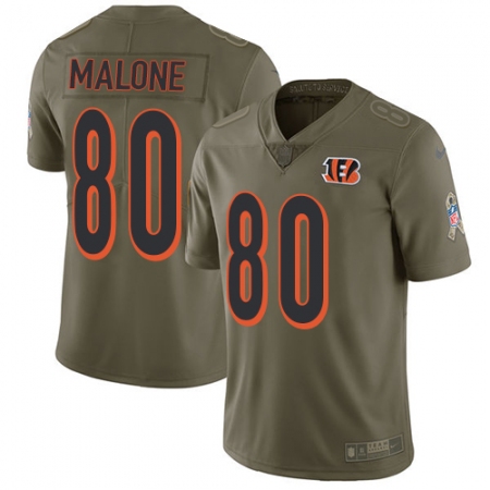 Men's Nike Cincinnati Bengals #80 Josh Malone Limited Olive 2017 Salute to Service NFL Jersey