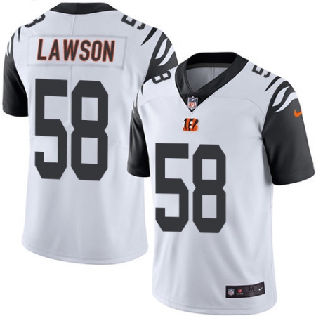 Men's Nike Cincinnati Bengals #58 Carl Lawson Limited White Rush Vapor Untouchable NFL Jersey