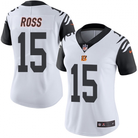 Women's Nike Cincinnati Bengals #15 John Ross Limited White Rush Vapor Untouchable NFL Jersey