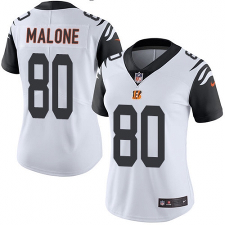 Women's Nike Cincinnati Bengals #80 Josh Malone Limited White Rush Vapor Untouchable NFL Jersey