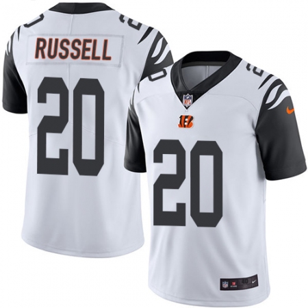 Men's Nike Cincinnati Bengals #20 KeiVarae Russell Elite White Rush Vapor Untouchable NFL Jersey