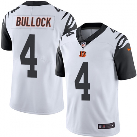 Men's Nike Cincinnati Bengals #4 Randy Bullock Limited White Rush Vapor Untouchable NFL Jersey