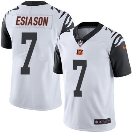 Men's Nike Cincinnati Bengals #7 Boomer Esiason Limited White Rush Vapor Untouchable NFL Jersey