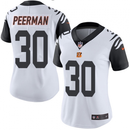 Women's Nike Cincinnati Bengals #30 Cedric Peerman Limited White Rush Vapor Untouchable NFL Jersey