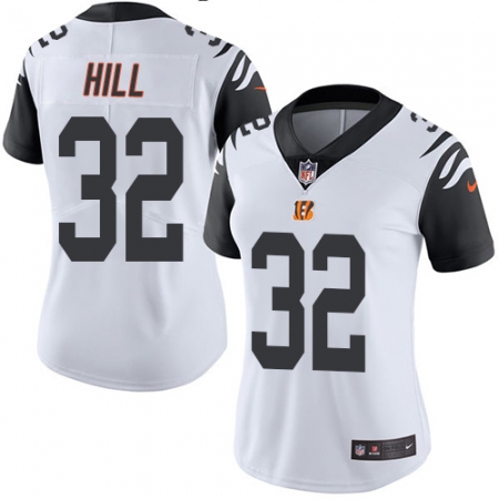 Women's Nike Cincinnati Bengals #32 Jeremy Hill Limited White Rush Vapor Untouchable NFL Jersey