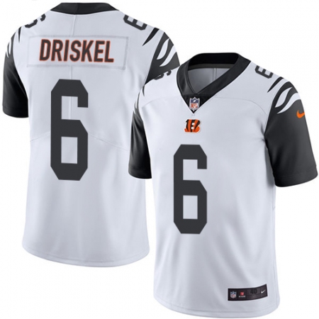 Men's Nike Cincinnati Bengals #6 Jeff Driskel Elite White Rush Vapor Untouchable NFL Jersey