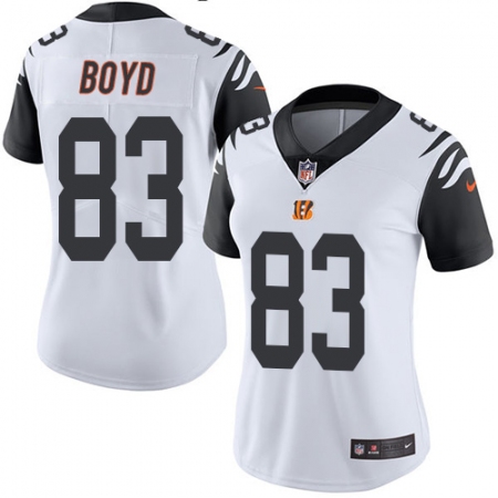 Women's Nike Cincinnati Bengals #83 Tyler Boyd Limited White Rush Vapor Untouchable NFL Jersey