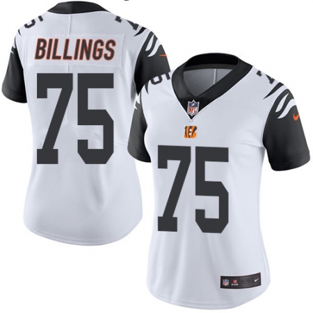 Women's Nike Cincinnati Bengals #75 Andrew Billings Limited White Rush Vapor Untouchable NFL Jersey