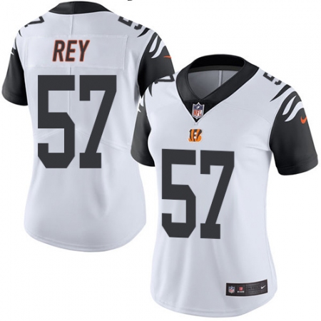 Women's Nike Cincinnati Bengals #57 Vincent Rey Limited White Rush Vapor Untouchable NFL Jersey