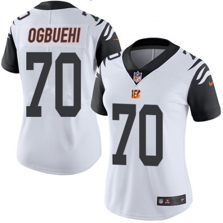 Women's Nike Cincinnati Bengals #70 Cedric Ogbuehi Limited White Rush Vapor Untouchable NFL Jersey