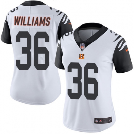 Women's Nike Cincinnati Bengals #36 Shawn Williams Limited White Rush Vapor Untouchable NFL Jersey