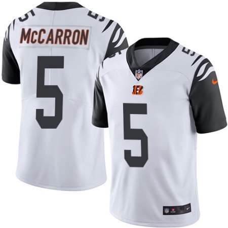 Men's Nike Cincinnati Bengals #5 AJ McCarron Elite White Rush Vapor Untouchable NFL Jersey