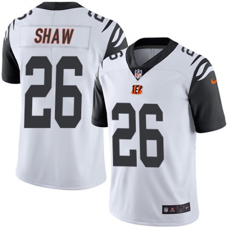 Men's Nike Cincinnati Bengals #26 Josh Shaw Limited White Rush Vapor Untouchable NFL Jersey